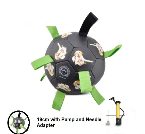 Dog Toys Soccer Ball with Grab Tabs Interactive Dog Toys for Tug of War