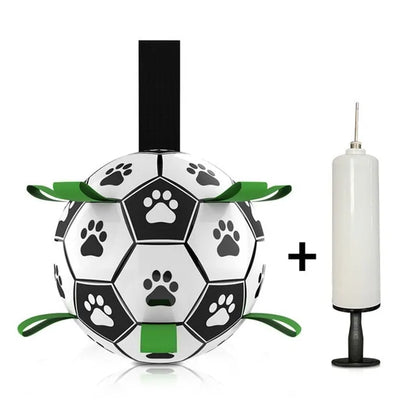 Dog Toys Soccer Ball with Grab Tabs Interactive Dog Toys for Tug of War