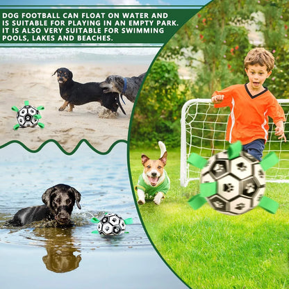 Dog Toys Soccer Ball with Grab Tabs Interactive Dog Toys for Tug of War